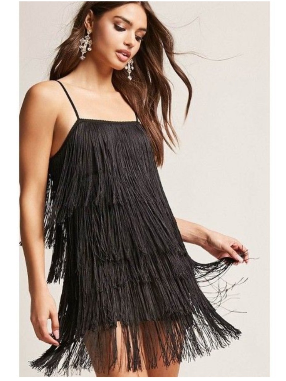 California Costume Gatsby 1920’s Flapper Sequin Fringe Dress M Broadway Plays